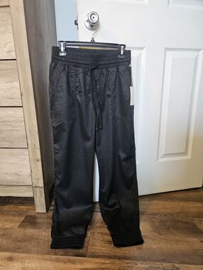 Black Drawstring Cargo Jogger Pants